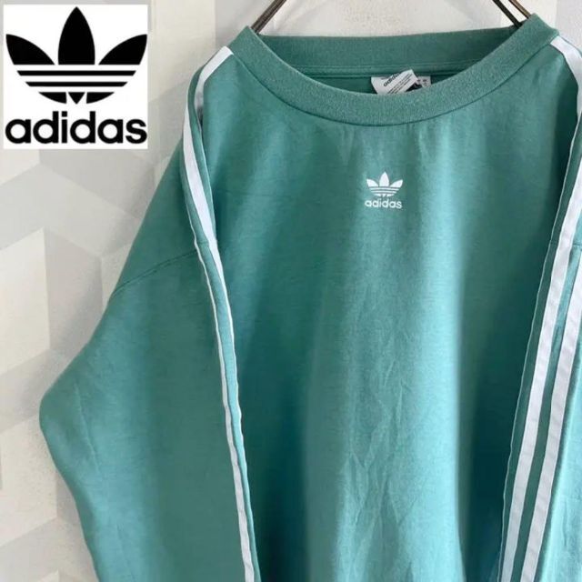 【アディダス】3XLサイズ刺繍センターロゴ スウェットトレーナー緑adidas | フリマアプリ ラクマ
