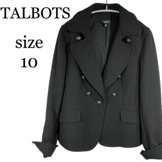 タルボット(TALBOTS)の  TALBOTS タルボット ダブル ショートジャケット コート 黒 L程度 (ピーコート)