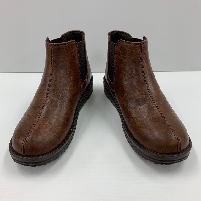 新品 24.5cm サイドゴアブーツ 幅広  トレンドブーツ　茶色 レディースの靴/シューズ(ブーツ)の商品写真