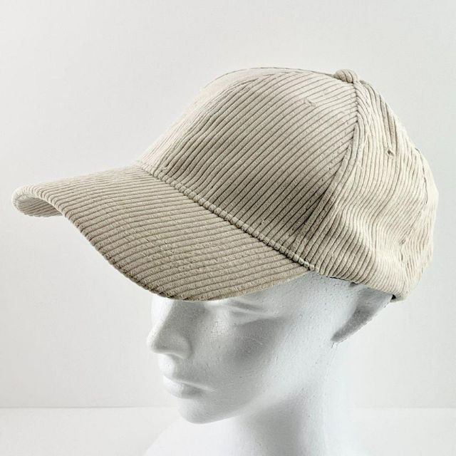 新品 未使用 帽子 キャップ コーデュロイ かわいい ユニセックス アイボリー レディースの帽子(キャップ)の商品写真