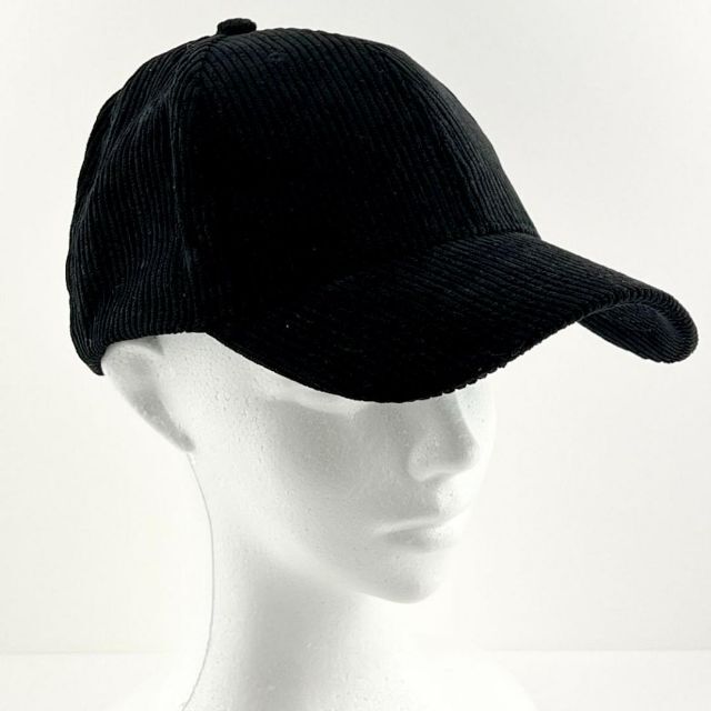新品 未使用 帽子 キャップ コーデュロイ かわいい ユニセックス 黒 ブラック レディースの帽子(キャップ)の商品写真