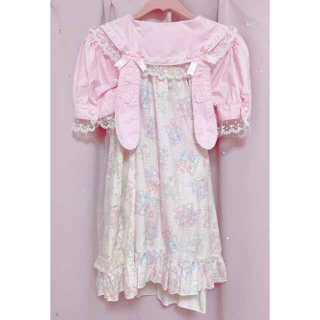 NILE PERCH(ナイルパーチ)の♡ NILE PERCH 肩りぼんワンピース ♡ レディースのワンピース(ひざ丈ワンピース)の商品写真