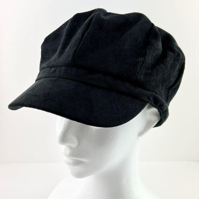 新品 未使用 帽子 キャスケット コーデュロイ かわいい ユニセックス ブラック レディースの帽子(キャスケット)の商品写真