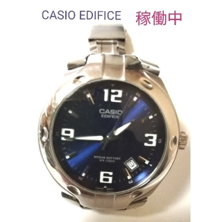 エディフィス(EDIFICE)の稼働中 カシオ CASIO EDIFICE ブルー 腕周り約17㎝ 美品(腕時計(アナログ))