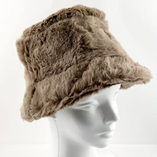 新品 帽子 バケットハット ファー トレンド かわいい ユニセックス モカ レディースの帽子(ハット)の商品写真