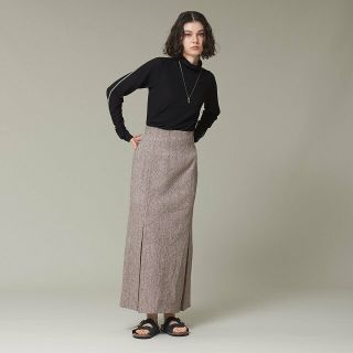 【グレー】【WEB限定】ネップラインスカート