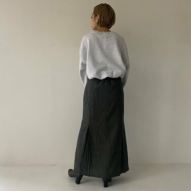 【グレー】【WEB限定】ネップラインスカート 2