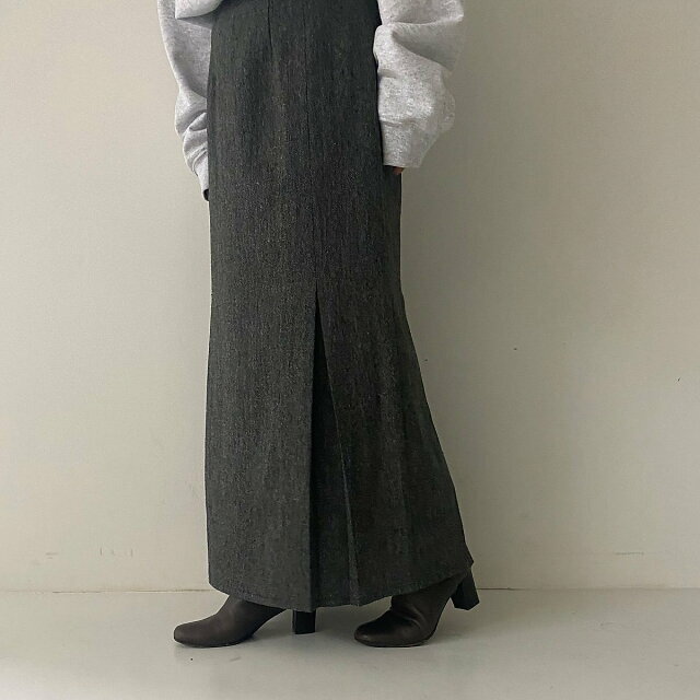 【グレー】【WEB限定】ネップラインスカート 3