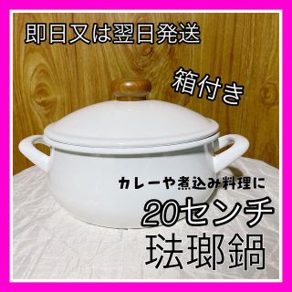 ノダホーロー(野田琺瑯)の【ラスト一点】野田琺瑯　琺瑯鍋　ポーチカキャセロール　両手鍋(鍋/フライパン)