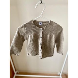 プチバトー(PETIT BATEAU)の⭐︎美品　プチバトー　ラメ混ニットカーディガン　12m(カーディガン/ボレロ)