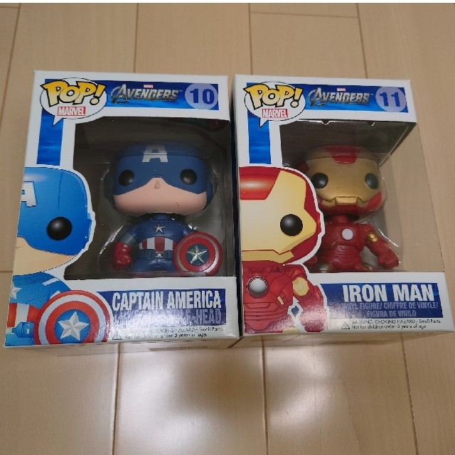 MARVEL(マーベル)のFUNKO POP! マーベル　キャプテン・アメリカ　アイアンマン　セット エンタメ/ホビーのフィギュア(アメコミ)の商品写真