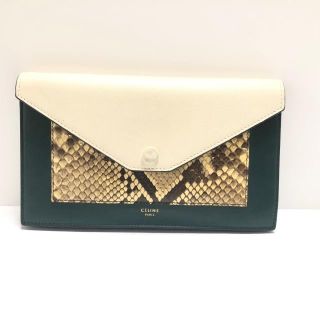 セリーヌ(celine)のCELINE(セリーヌ) 長財布 レザー×パイソン(財布)