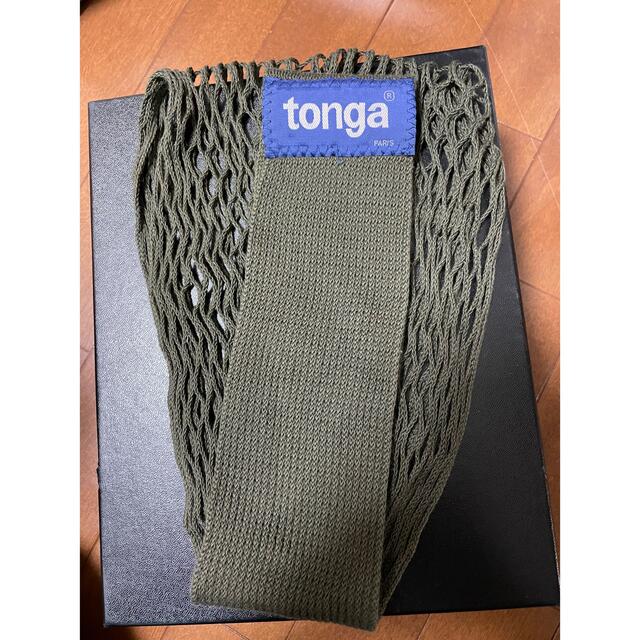 tonga(トンガ)の美品🌿フランス　Tonga トンガ　抱っこ紐　Mサイズ　グリーン　カーキ キッズ/ベビー/マタニティの外出/移動用品(抱っこひも/おんぶひも)の商品写真