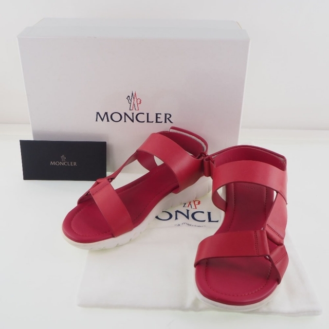MONCLER(モンクレール)の【MONCLER】モンクレール スポーツサンダル レザー 赤 レディース サンダル レディースの靴/シューズ(サンダル)の商品写真