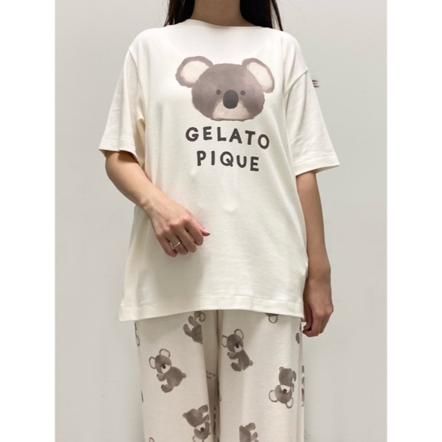 新品 ジェラートピケ コアラワンポイントTシャツ&コアラロングパンツ 上下セット