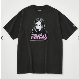 マウジー(moussy)のmoussy X-girl　XG FACE Tシャツ　ライトブラック新品(Tシャツ(半袖/袖なし))