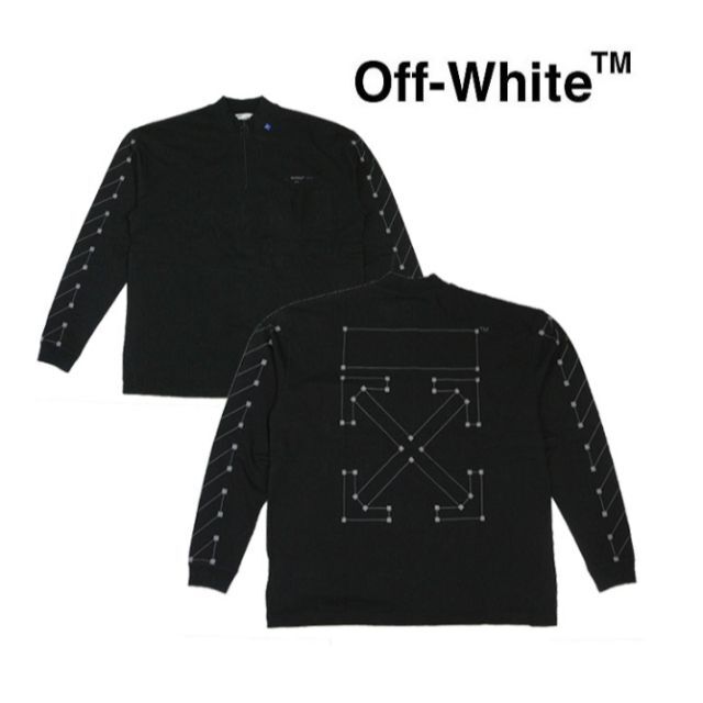 OFF-WHITE(オフホワイト)のOFF-WHITE Tシャツ オフホワイト メンズ 長袖Tシャツ ポケT モック メンズのトップス(Tシャツ/カットソー(七分/長袖))の商品写真
