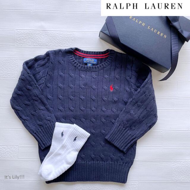 Ralph Lauren(ラルフローレン)の4t110cm 定番　ccセーター　紺　ラルフローレン セーター ニット キッズ/ベビー/マタニティのキッズ服男の子用(90cm~)(ニット)の商品写真