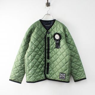 ラベンハム(LAVENHAM)のLAVENHAM ラベンハム 50th SOUVENIR JACKET ロゼット付 キルティングジャケット 36/グリーン 刺繍【2400013007863】(ノーカラージャケット)