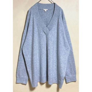 ギャップ(GAP)のGAP大きいサイズ　シンプルニット　無地　Vネック　ベーシック　グレーLL 3L(ニット/セーター)