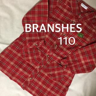ブランシェス(Branshes)のブランシェス 子供 女の子 チェック チュニック シャツワンピース 110(ワンピース)