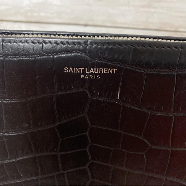 Saint Laurent(サンローラン)のSAINT LAURENT サンローラン クロコ ラウンドファスナー 長財布 メンズのファッション小物(長財布)の商品写真