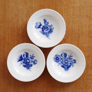 ロイヤルコペンハーゲン(ROYAL COPENHAGEN)の小皿 3枚 ブルーフラワー プレイン ロイヤルコペンハーゲン プレート 豆皿(食器)