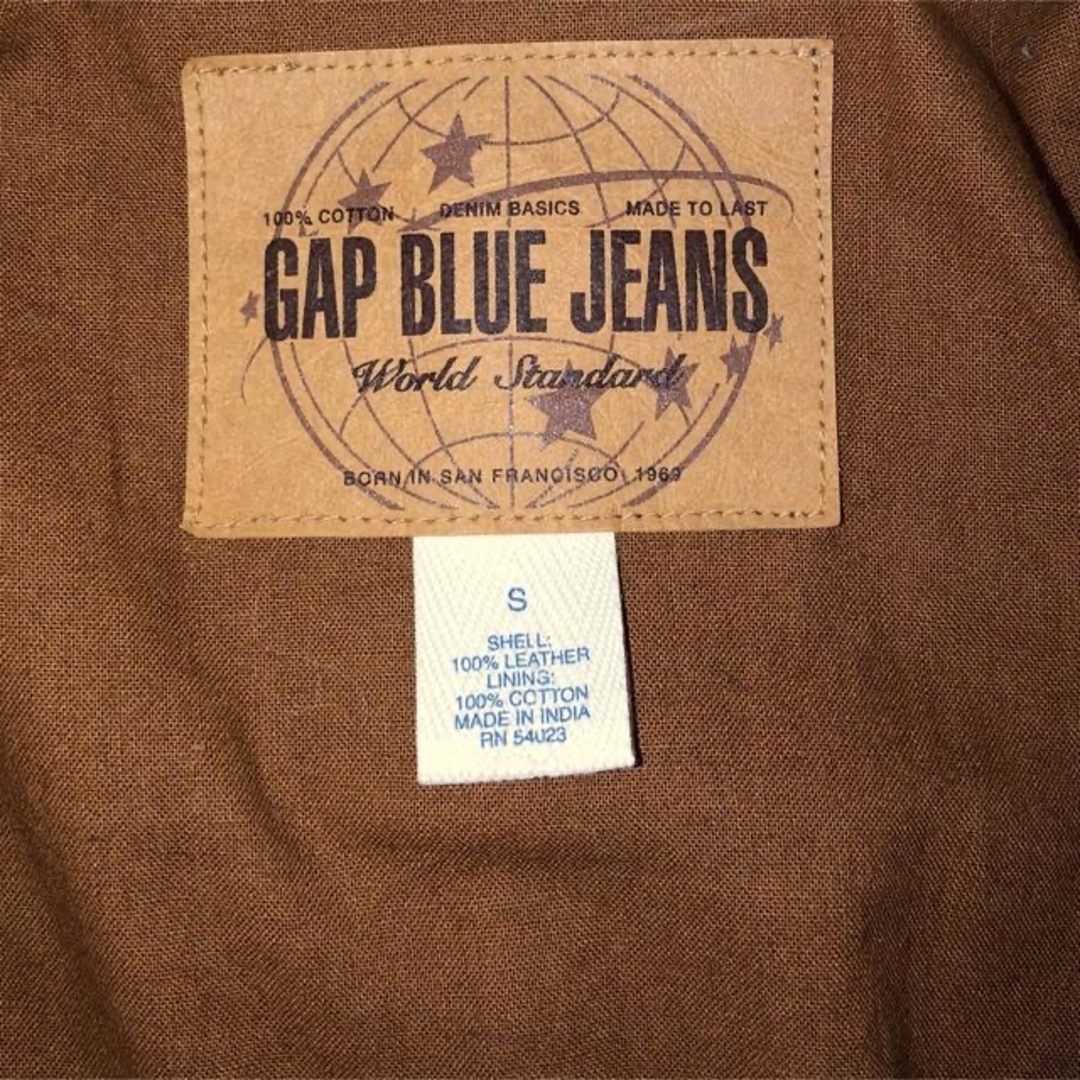 GAP BLUE JEANS 本革 レザージャケット Sサイズ キャメル メンズのジャケット/アウター(レザージャケット)の商品写真