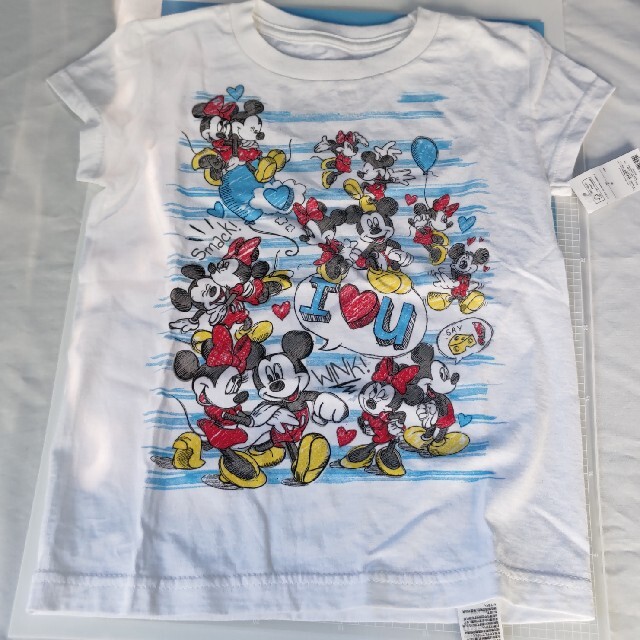 Disney(ディズニー)の女児Tシャツ 120「ミッキー&ミニー」 エンタメ/ホビーのアニメグッズ(その他)の商品写真