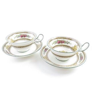 ウェッジウッド(WEDGWOOD)のウェッジウッド コロンビアエナメル ティーカップ＆ソーサー 2客 SY4211C(グラス/カップ)