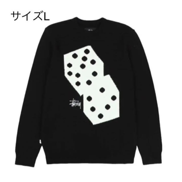 新しく着き STUSSY サイコロ SWEATER ニットセーター 黒サイズ