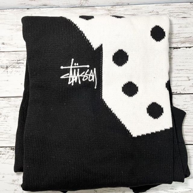 STUSSY(ステューシー)の【新品】stussy セーター　サイズL サイコロ ブラック メンズのトップス(ニット/セーター)の商品写真