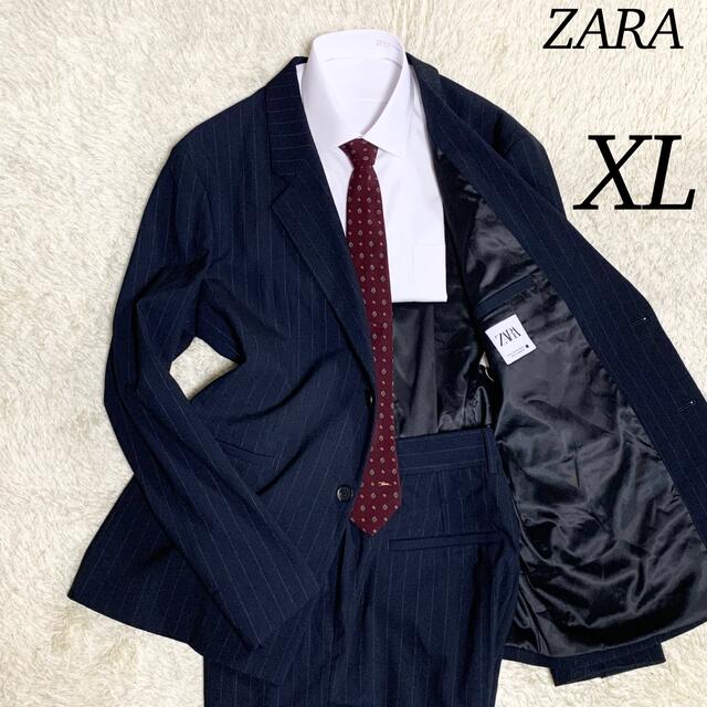 美品】ザラ ZARA セットアップ スーツ キングサイズ ネイビー XL位