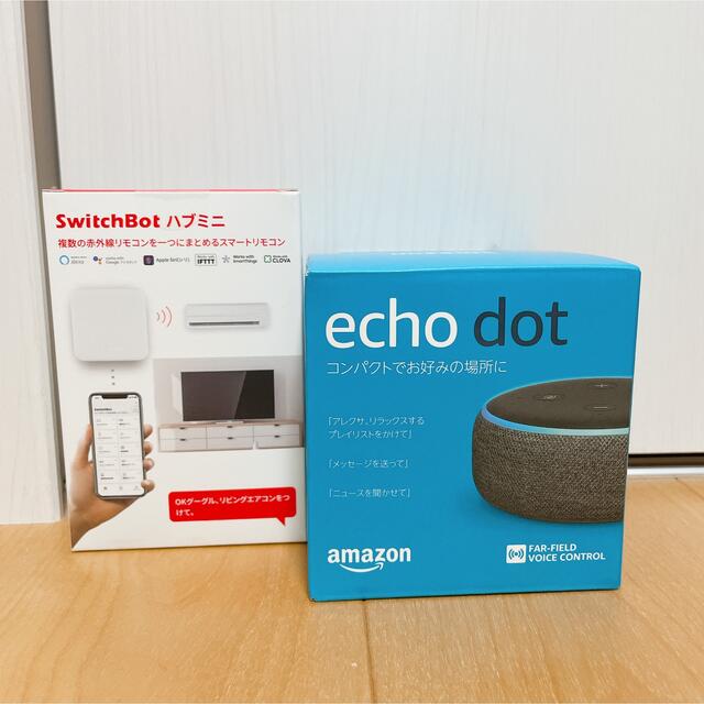 Echo Dot 第3世代 チャコール + スイッチボット Hub Mini 6