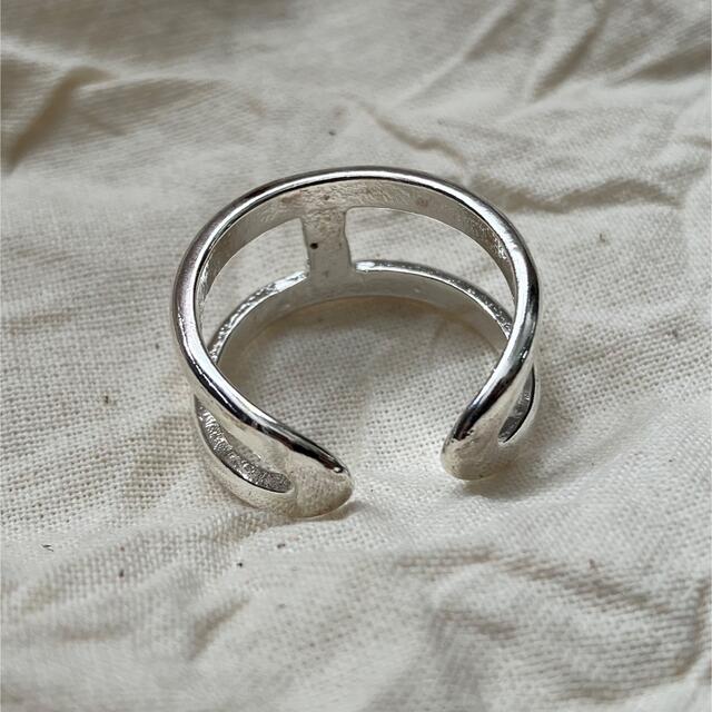 シルバー　カフリング　調節可能！ レディースのアクセサリー(リング(指輪))の商品写真