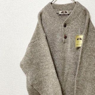 ナチュラルヴィンテージ(natuRAL vintage)の【未使用タグ付き】ニット　セーター　ハーフボタン　くるみボタン　太アーム　3L(ニット/セーター)