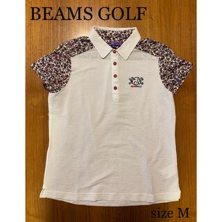 ビームス(BEAMS)のビームスゴルフ ゴルフウェア レディース ポロシャツ 白 半袖 サイズM 春夏(ウエア)