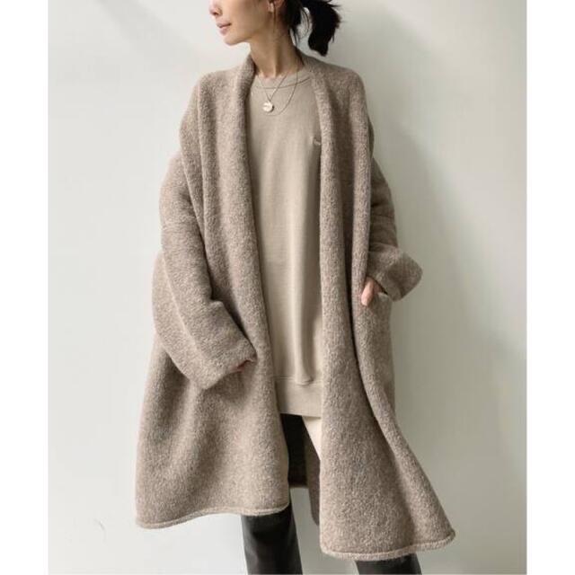 L'Appartement DEUXIEME CLASSE(アパルトモンドゥーズィエムクラス)の【LAUREN MANOOGIAN】DOPO KNIT COAT ベージュ レディースのジャケット/アウター(ニットコート)の商品写真