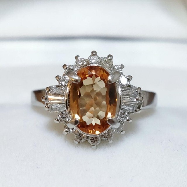 ダイヤモンド×インペリアルトパーズ リング Pt900 1.13ct 5.5g 限定