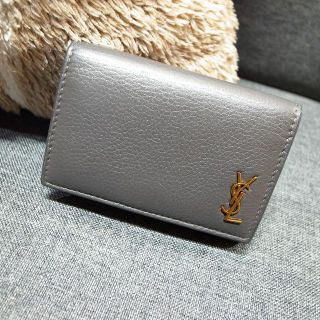 サンローラン(Saint Laurent)の正規品☆サンローラン　キーケース　グレー　ロゴ　バッグ　財布　小物(キーケース)