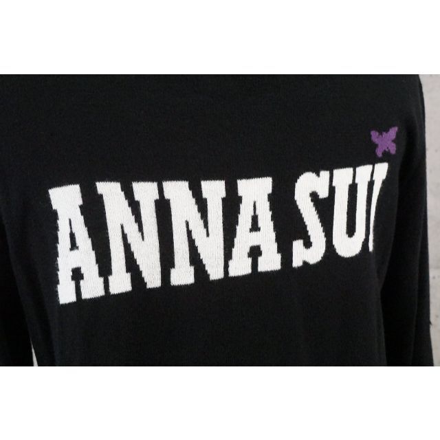 ANNA SUI(アナスイ)のANNA SUI アナスイ バックロゴ カーディガン ブラック サイズM/L  レディースのトップス(カーディガン)の商品写真