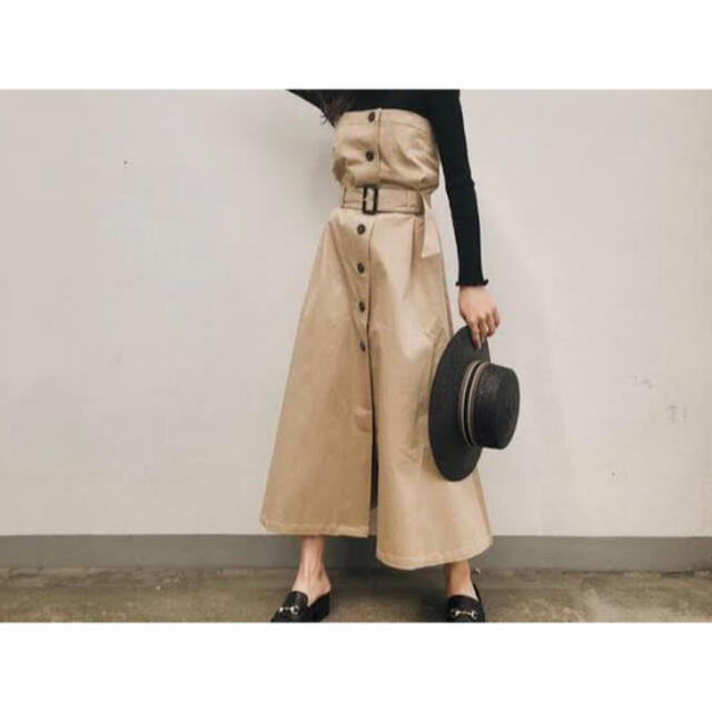 moussy(マウジー)のMOUSSY ワンピース ロングワンピース　トレンチ　ベアトップワンピース レディースのワンピース(ロングワンピース/マキシワンピース)の商品写真