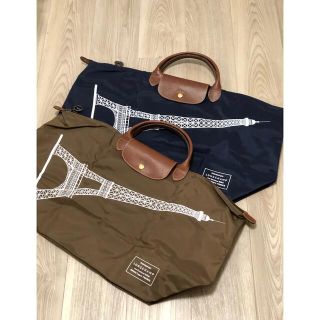 ロンシャン(LONGCHAMP)の⭐︎稀少⭐︎ ロンシャン プリアージュトート エッフェル塔柄 L(カーキ)  (トートバッグ)