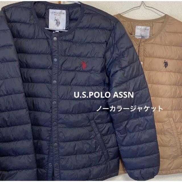 U.S POLO ASSN インナーノーカラージャケット ベージュ　ブラック新品