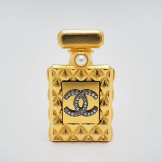 CHANEL シャネル F20A 香水瓶 ココ ブローチ ゴールド パール