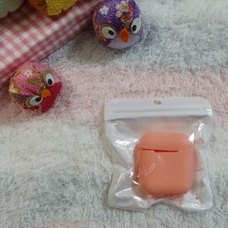 AirPods１/2 　シリコンケース　ピンク(ヘッドフォン/イヤフォン)