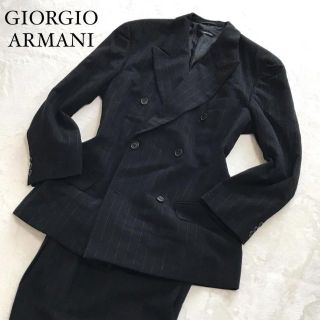 ジョルジオアルマーニ(Giorgio Armani)のジョルジオアルマーニ ヴィンテージ スーツ ダブルブレスト ブラック 50 6B(セットアップ)