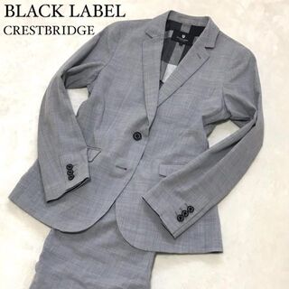 ブラックレーベルクレストブリッジ(BLACK LABEL CRESTBRIDGE)の【超美品】ブラックレーベル パンツスーツ グレー ロゴプレート 裏地チェック 3(スーツ)