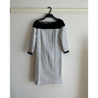 ザラ(ZARA)のZARA ベーシック 厚手長袖 ボーダーワンピース(ミニワンピース)