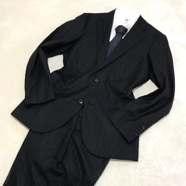 【超高級】トゥモローランド セットアップスーツ ロロピアーナ シルク混 46 紺